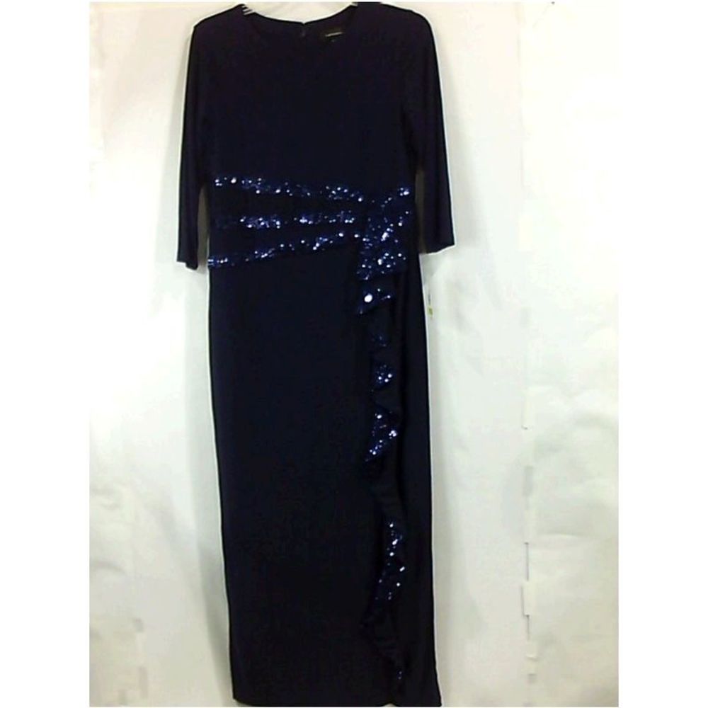 R And M Richards Womens 3780 Regular Long Sleeve Night Out, Navy Blue, Size 14